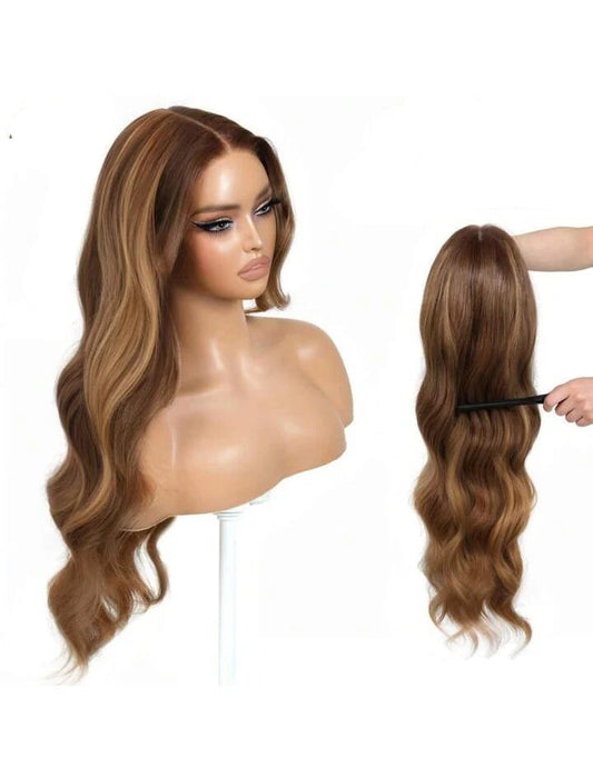 Honey Gold Luxe - Human Blend Wig 28"
