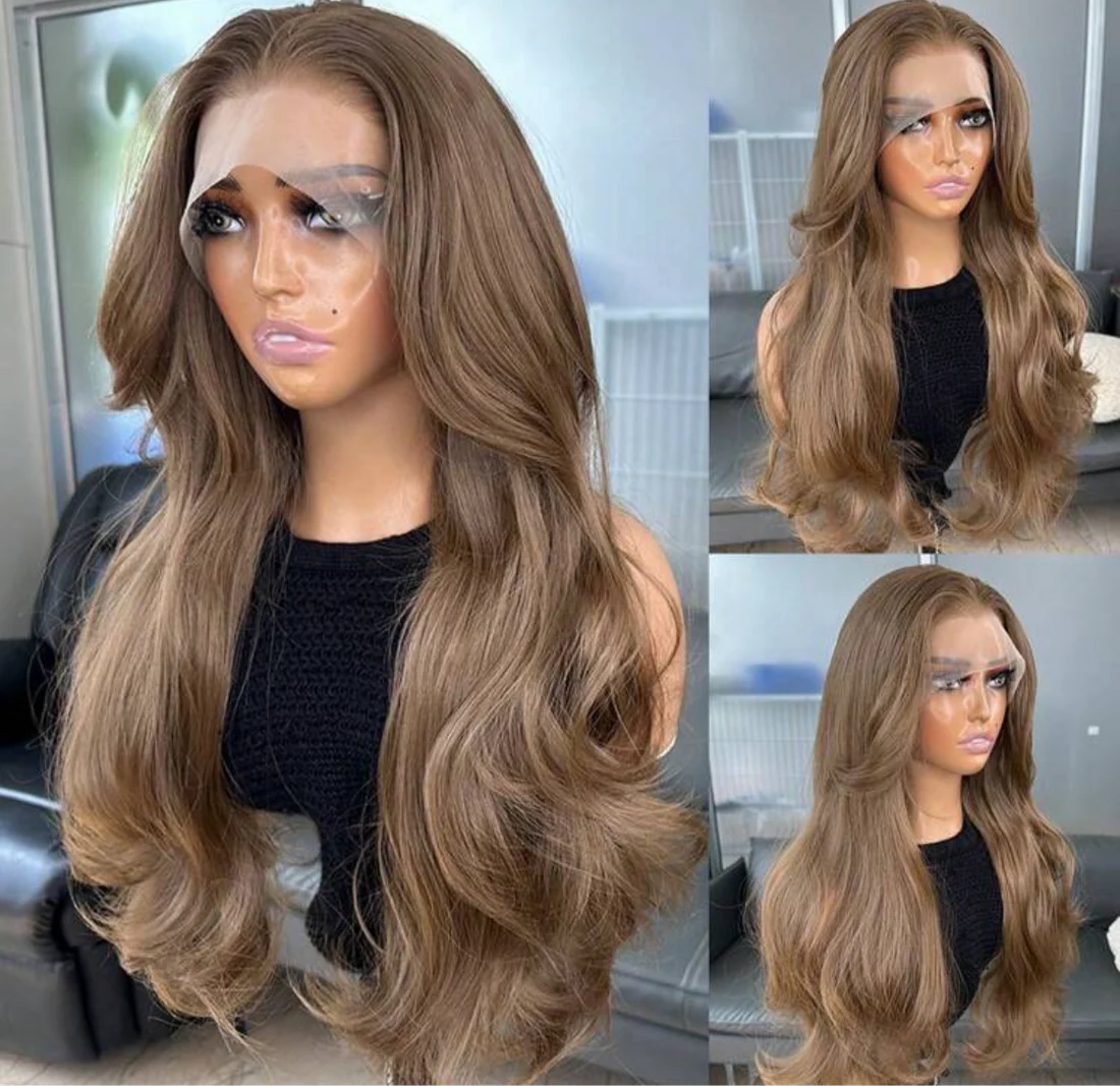 Brown Elegance - Human Blend Wig 22"