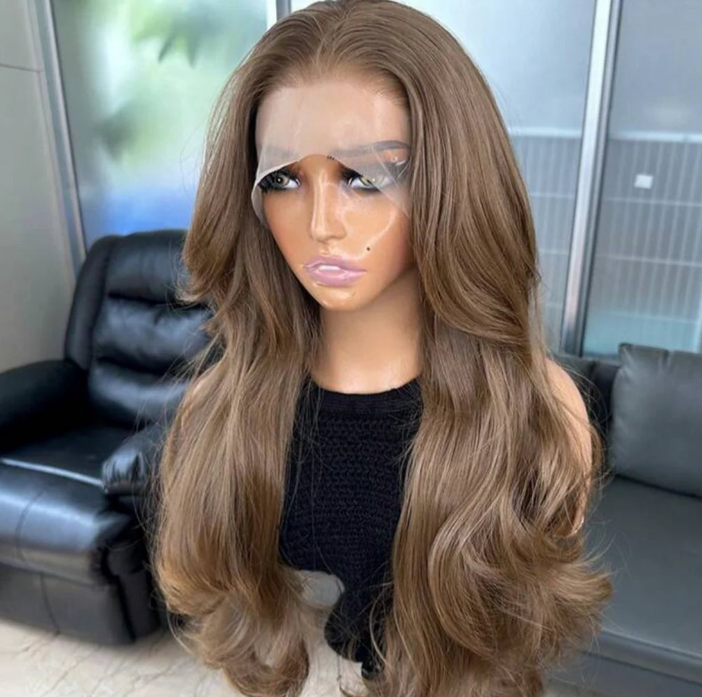 Brown Elegance - Human Blend Wig 22"