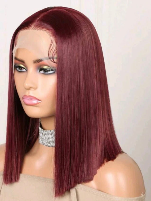 Burgundy Velvet Luxe - Human Blend Wig 16"