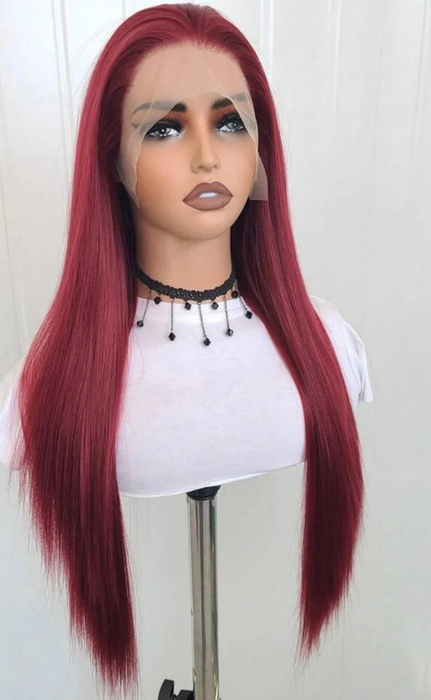 Burgundy Bombshell Luxe - Human Blend Wig 26"