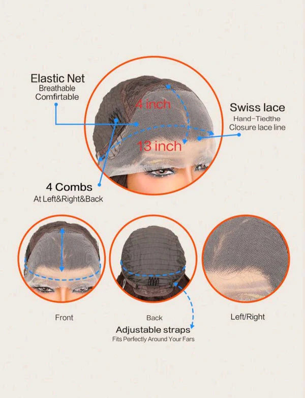 Brown Wavy Elegance - Human Blend Wig 30"