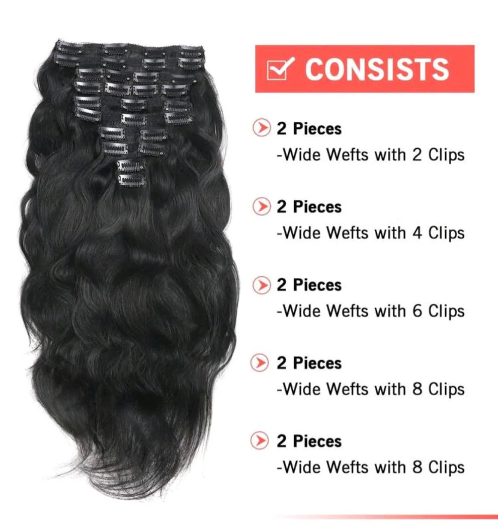 Body Waves Clip-In Extensions - Human Hair