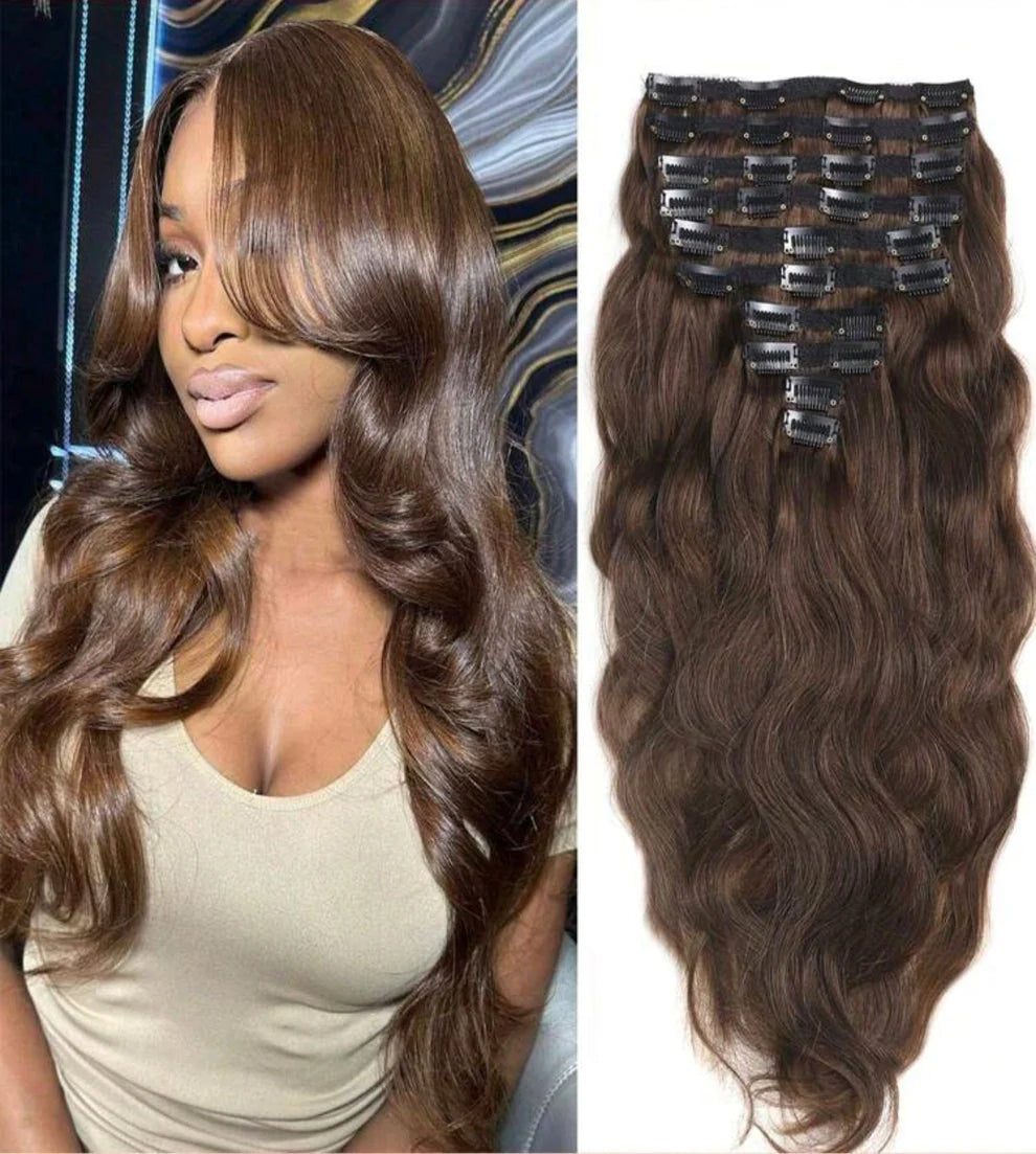 Brown Wave Clip-In Extensions - High Quality